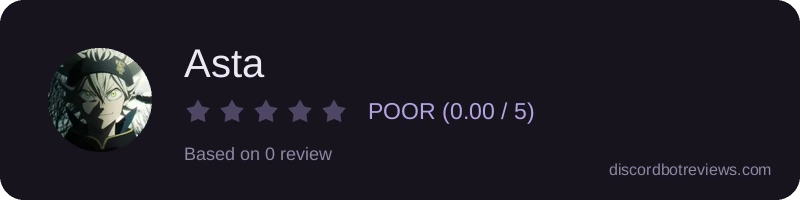 Rating widget preview for Asta