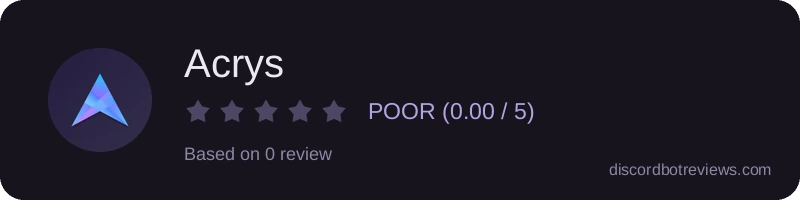 Rating widget preview for Acrys