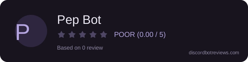 Rating widget preview for Pep Bot