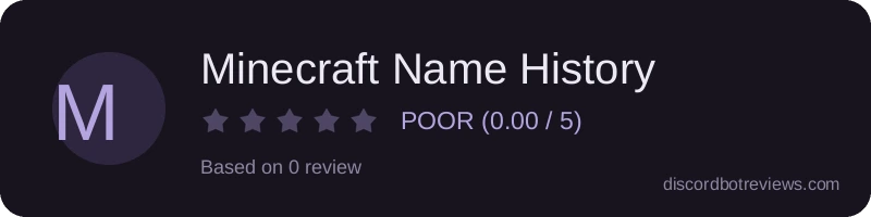Rating widget preview for Minecraft Name History