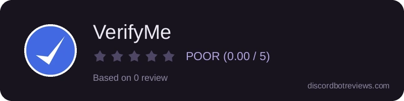 Rating widget preview for VerifyMe