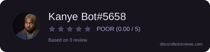 Rating widget preview for Kanye Bot#5658