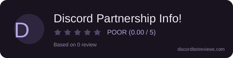 Rating widget preview for Discord Partnership Info!