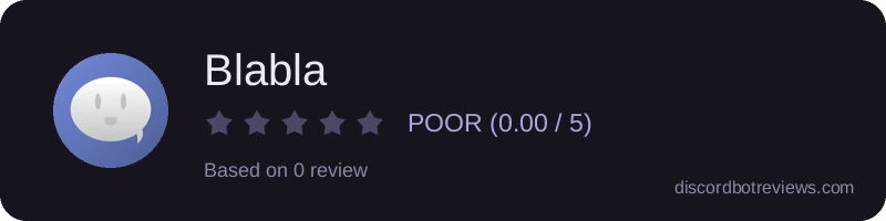 Rating widget preview for Blabla