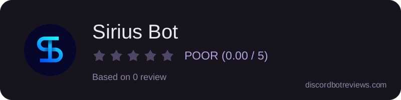 Rating widget preview for Sirius Bot