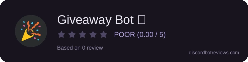 Rating widget preview for Giveaway Bot 🎉