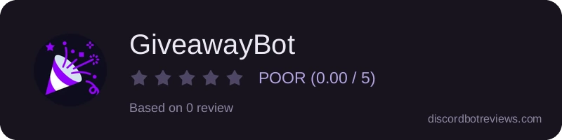 Rating widget preview for GiveawayBot