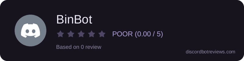 Rating widget preview for BinBot
