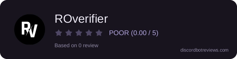 Rating widget preview for ROverifier