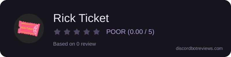 Rating widget preview for Rick Ticket