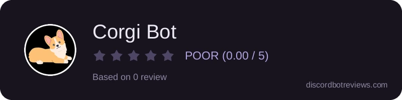 Rating widget preview for Corgi Bot