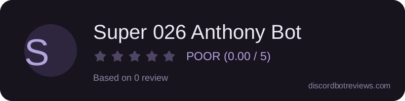 Rating widget preview for Super 026 Anthony Bot