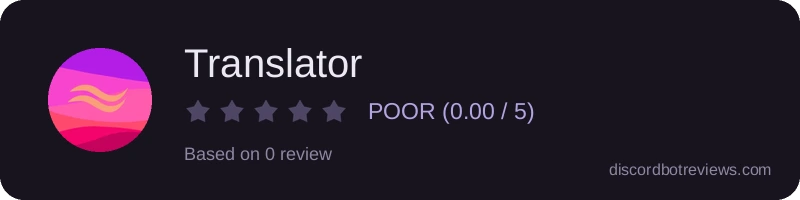 Rating widget preview for Translator