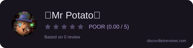 Rating widget preview for 🥔Mr Potato🥔