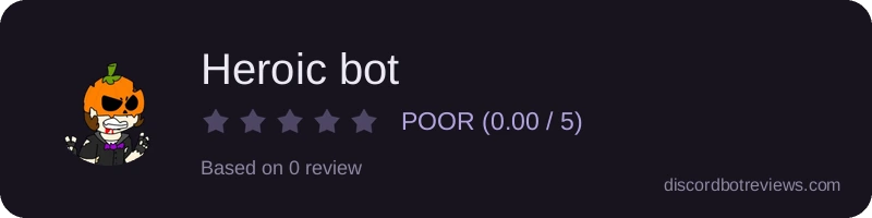 Rating widget preview for Heroic bot