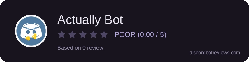 Rating widget preview for Actually Bot