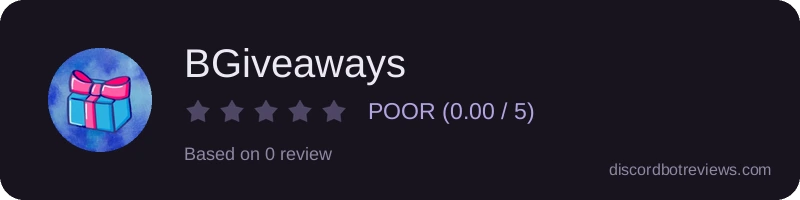 Rating widget preview for BGiveaways
