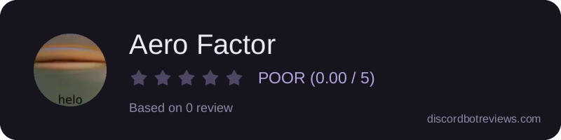 Rating widget preview for Aero Factor