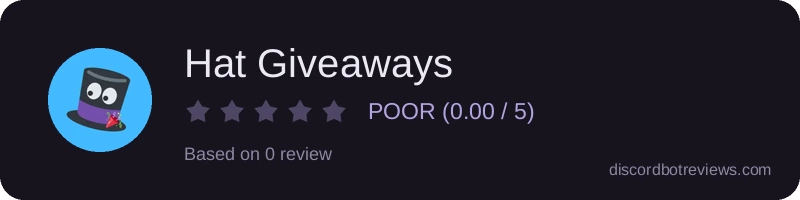 Rating widget preview for Hat Giveaways