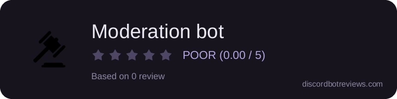 Rating widget preview for Moderation bot