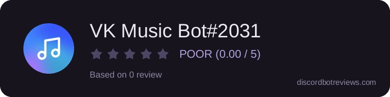 Rating widget preview for VK Music Bot#2031