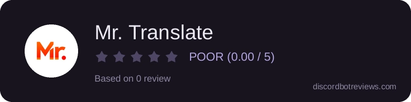 Rating widget preview for Mr. Translate