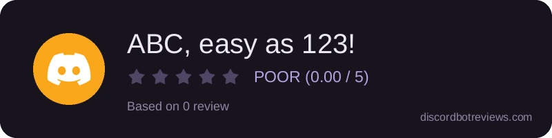 Rating widget preview for ABC, easy as 123!