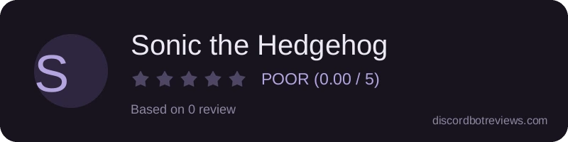 Rating widget preview for Sonic the Hedgehog