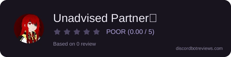 Rating widget preview for Unadvised Partner🥀