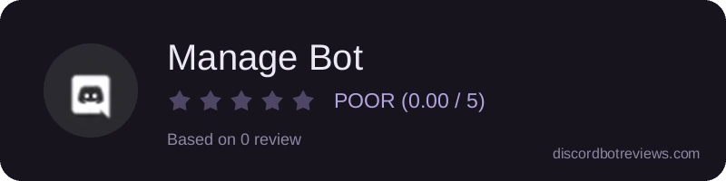 Rating widget preview for Manage Bot