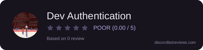 Rating widget preview for Dev Authentication