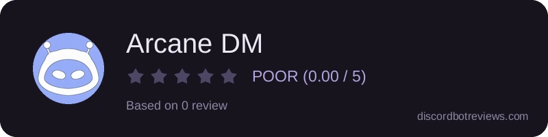 Rating widget preview for Arcane DM