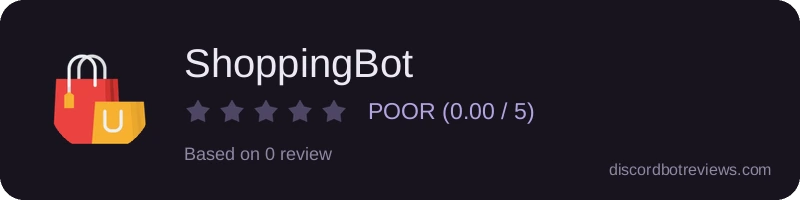 Rating widget preview for ShoppingBot