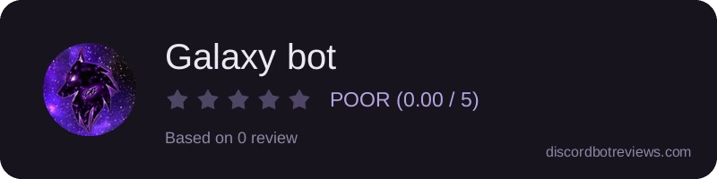 Rating widget preview for Galaxy bot