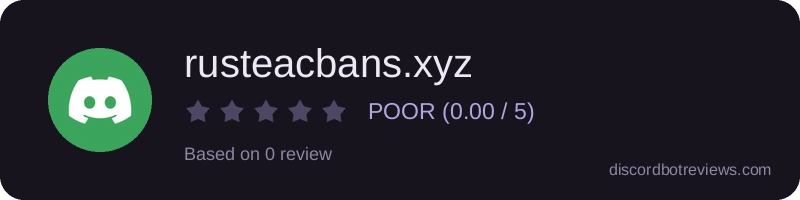 Rating widget preview for rusteacbans.xyz