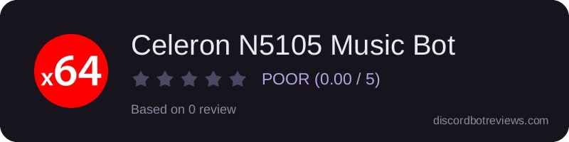 Rating widget preview for Celeron N5105 Music Bot