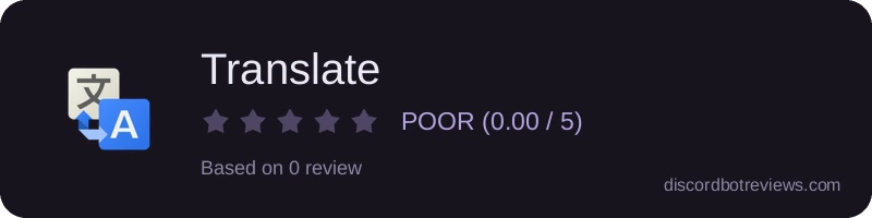 Rating widget preview for Translate