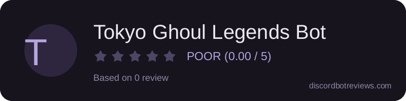 Rating widget preview for Tokyo Ghoul Legends Bot