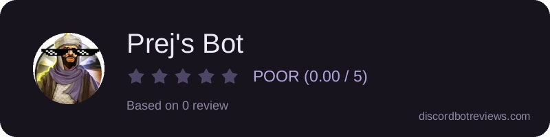 Rating widget preview for Prej's Bot