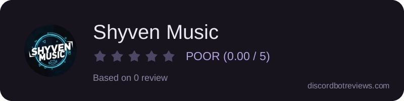 Rating widget preview for Shyven Music