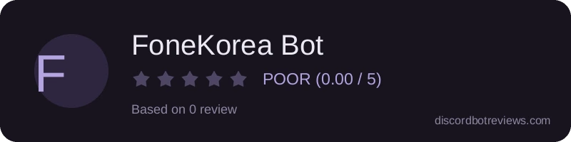 Rating widget preview for FoneKorea Bot