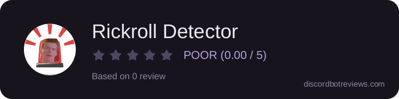 Rating widget preview for Rickroll Detector
