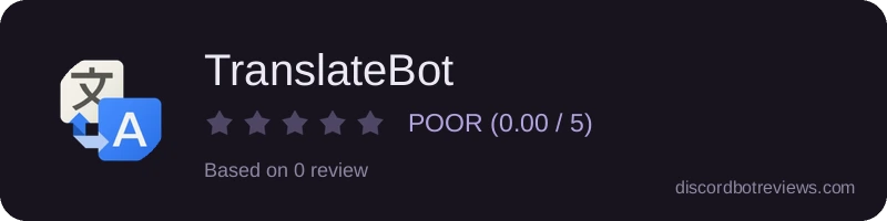 Rating widget preview for TranslateBot