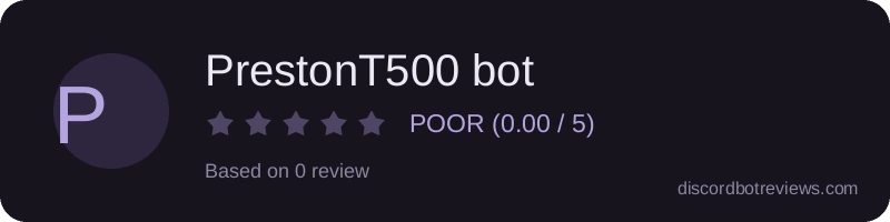 Rating widget preview for PrestonT500 bot