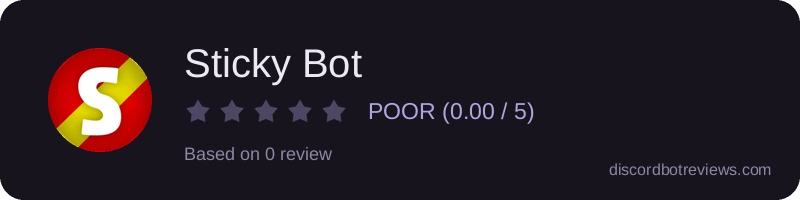 Rating widget preview for Sticky Bot
