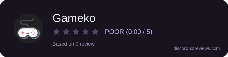Rating widget preview for Gameko