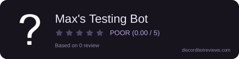 Rating widget preview for Max's Testing Bot