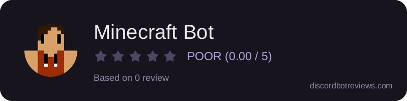 Rating widget preview for Minecraft Bot