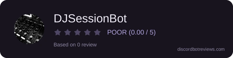 Rating widget preview for DJSessionBot
