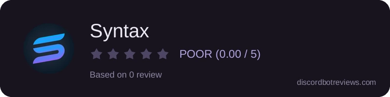 Rating widget preview for Syntax